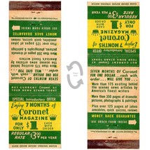 Vintage Matchbook Cover Coronet Magazine Coupon Subscription offer Chicago 1940s - £5.91 GBP