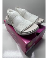 Skechers Go Walk Sandals 140026 White Goga Mat On The Go sz 10 New - £31.64 GBP