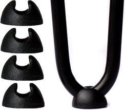 Hairpin Leg Protector Feet New Tight Fit for 3/8&quot; and 1/2&quot;, Set of 4, Black - £6.65 GBP