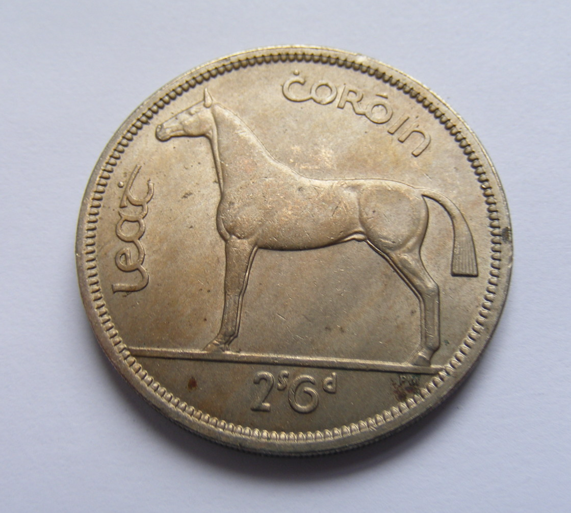1966 Irish Half Crown Coin Old Ireland 1/2d Vintage Original Good Details - $19.99