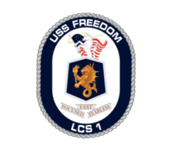 4&quot; us navy uss freedom lcs 1 crest bumper sticker decal usa made - £21.10 GBP