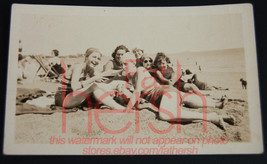 Vintage 1930&#39;s 4.5&quot;x 2.75&quot;  B&amp;W photo Lying on the Beach - $8.68