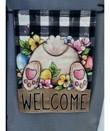 Welcome ~ Beautiful Flower Bed With Bunny Garden Flag ~ 12" x 18" ~ NEW! - $8.57