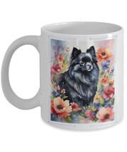 Black Pomeranian in Flowers Mug For Dog Lover Birthday, Roommate Gift Fo... - $17.59+