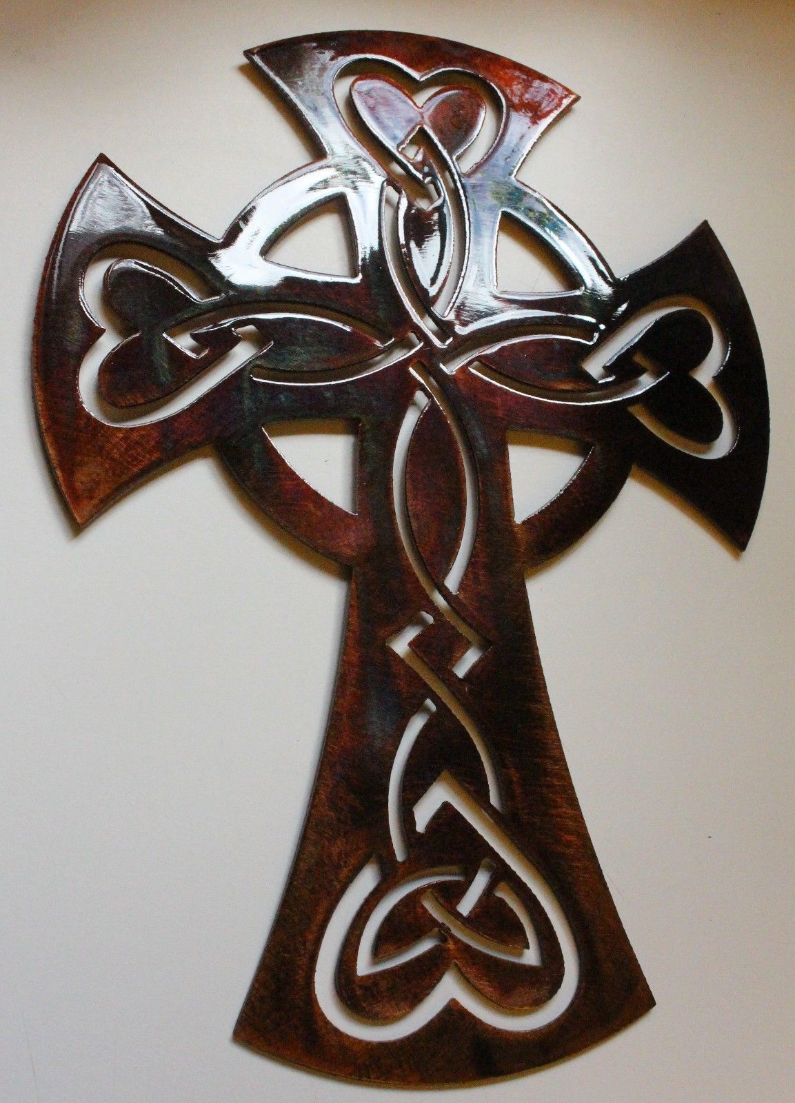 Primary image for Celtic Ornamental Cross - Metal Wall Art - Copper 22"