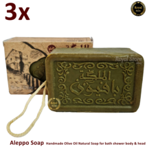 3x Natural Olive Oil Soap Handmade laurel for shower body &amp; head صابون زيت... - £21.64 GBP