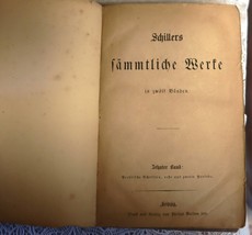 Vintage German book Schiller volume 4 -6  (I think it says Family crest) looks t - £24.08 GBP