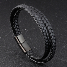 2020 New Design Multi-layers Handmade Braided Genuine Leather Bracelet & Bangle  - £11.19 GBP