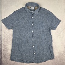 Montauk Linen Essex Crossing Shirt Mens Large Blue Washable Linen Woven ... - $520.89 MXN
