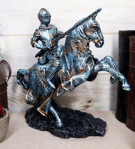 Ebros Medieval Champion Knight In Suit Of Armor With Lance On Horse Figurine - £44.03 GBP