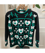 Vintage 80s Cabin Creek Hearts Shamrocks Sweater S - €27,80 EUR