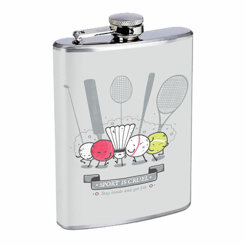Cruel Sport Get Fat Em1 Flask 8oz Stainless Steel Hip Drinking Whiskey