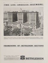 1931 Print Ad Bethlehem Steel Framework Sections Los Angeles Biltmore Hotel - $21.58