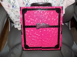 BARBIE Pink And Black Plastic Barbie Doll Case/Wardrobe 2011 - £21.02 GBP