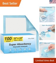 Versatile 100 Count 22&#39;&#39; x 22&#39;&#39; Super Absorbent Disposable Pads for Pets... - $784.64 MXN