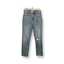 Madewell Womens Perfect Vintage Straight Leg Jeans Blue Frayed Mid Rise ... - £59.34 GBP