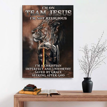 IM On Team Jesus Christian Gift for Jesus Christ Canvas Wall Art Poster - £18.34 GBP+