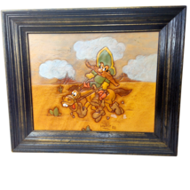 VTG Hand Tooled Leather Wall Hanging Picture Looney Tunes Yosemite Sam Signed - £394.44 GBP