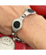 1970s Onyx Sterling Silver Bracelet Minimalist Unisex Silver Bracelet OF... - $820.93 CAD