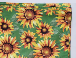 Sunflower Placemats, set of 4, Polyester Yellow Green Reversible Machine Wash image 3