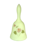 Vintage Fenton Uranium Floral Glass Bell with Matte Finish - $67.22 CAD