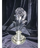 Crystal Glass Long Stem Flower Perfume Bottle and Stopper - £77.53 GBP