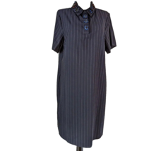 Banana Republic Womens M Pinstripe blue short sleeve Dress jewel polo collar - £15.71 GBP