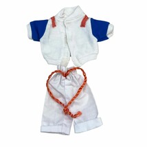 Vintage Barbie? Doll White &amp; Blue Outfit With Orange Accents - $9.60
