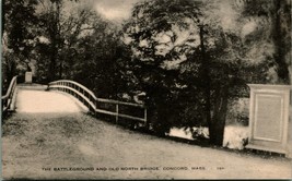 Battleground and North Bridge Concord Massachusetts MA 1940s Litho Postcard B10 - $2.92