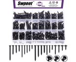 490Pcs # 6# 8# 10 Zinc Plated Steel Black Wood Screws Self Tapping Sheet... - £25.72 GBP