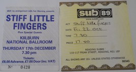 Stiff Little Fingers 2 Original Ticket Stubs VG Kilburn Ballroom Reading... - £11.56 GBP