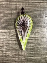 Glass Flower Petal Leaf pendant Contemporary Handmade lampwork  jewelry Bead G4 - £15.96 GBP