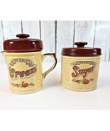 Vintage Asake Japan Ceramic Cream And Sugar 1970s Mid Century Farm House... - $363.49 MXN