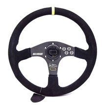 Ralliart 14inch Suede Leather Drift Sport Race Steering Wheel 3 Color Stitching - £71.93 GBP
