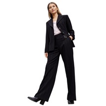 Anne Klein Black Pantsuit with brown Pinstripes  - $1,753.08 MXN