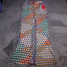 Sunny Leigh Kubrik Pants Colorful Geometric Elastic Waist Casual Womens M - £23.18 GBP