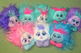 Shnooks Lot Of 8 Plush Stuffed Animal Troll Dolls Purple Pink Blue White Toys - £12.57 GBP