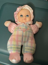 Vtg 11&quot; Playskool Snuzzles 5034 Pastel Plaid Baby Plush Stuffed Doll Wor... - £19.34 GBP