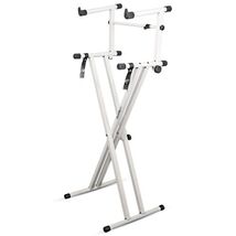 5 Core 2 Tier Keyboard Stand Double X Style Adjustable Electric Piano Ri... - $75.43