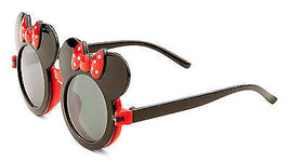 Kids Black Red Mouse Ears Flip Out Sunglasses Clear Lens Mickey Minnie Cute Bow - £5.90 GBP