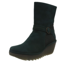 FLY London YOME 083Fly GREEN FOREST Crocodile Wedge Boots US11-11.5  EU 42 - £57.41 GBP