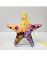 Handmade Ceramic Starfish Hanging Wall Art Sculpture 3D Textured Colorfu... - £19.64 GBP
