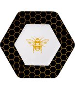 Honeycomb Hive QSTM-25361 Gold Bee Hexagon Melamine Serving Platter 14&quot; L - $37.00 CAD