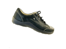 Finn Comfort Germany Shoes Black Textured Comfort Leather Croc Print Sz35 Us 4.5 - £50.29 GBP