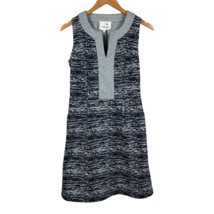 Anthropologie Tabitha Dress 6 Gray Black Printed Sheath V-Neck Pockets S... - £27.89 GBP