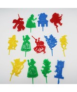 Vintage F &amp; F Mold &amp; Die Works nursery rhyme themed cupcake picks candle... - $24.99