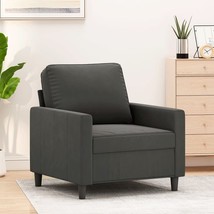  Sofa Chair Dark Grey Velvet (100% polyester), Metal, Plywood - $3,127.88 MXN