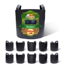 10-Pack 10 Gallon Grow Bags, Aeration Fabric Pots With Handles - £30.36 GBP