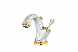 Artica Swarovski® Chrome Gold single hole bathroom sink faucet, luxury t... - $2,472.03