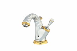 Artica Swarovski® Chrome Gold single hole bathroom sink faucet, luxury t... - £1,944.57 GBP